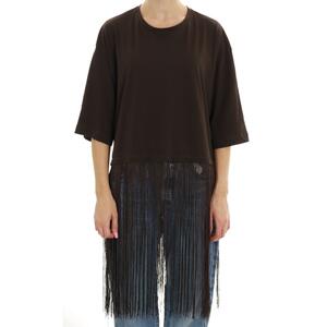 T-SHIRT FRANGE MARRONE